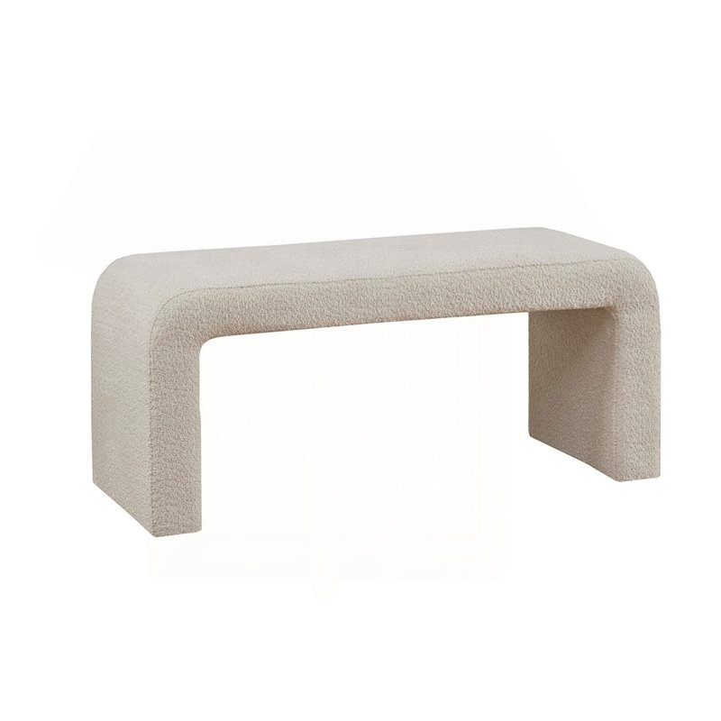 Beige Boucle Waterfall Bench