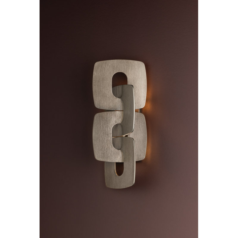Trentino Wall Sconce in Stria Leaf, Silver