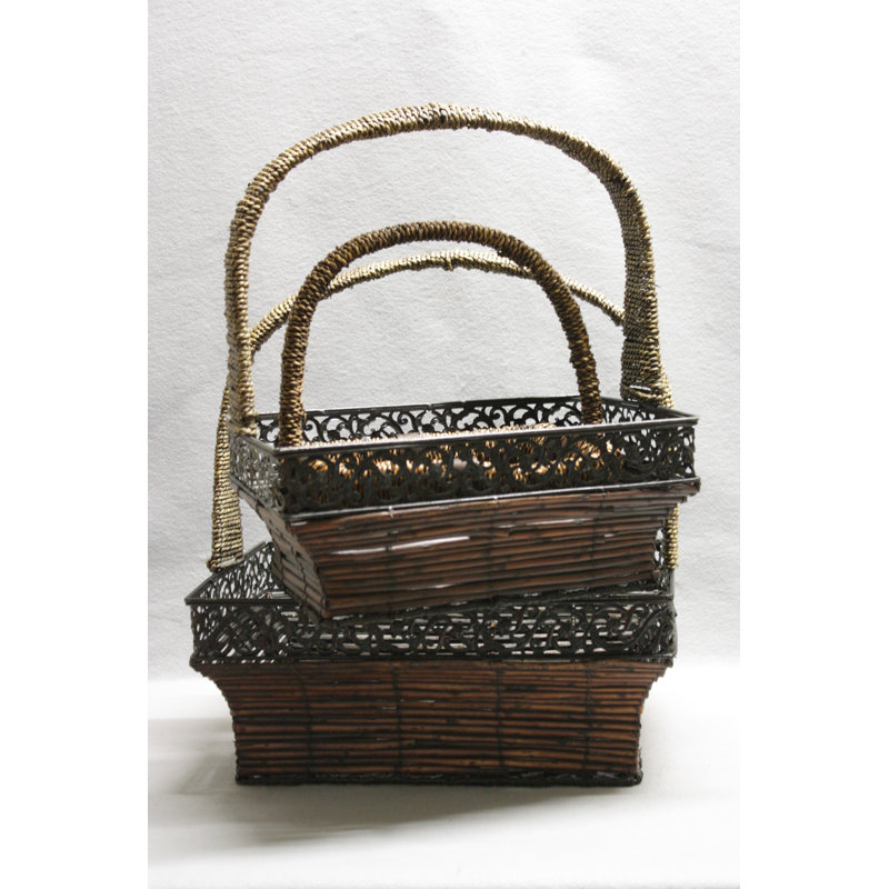 Fleur De Lis Living Wicker Decorative Basket