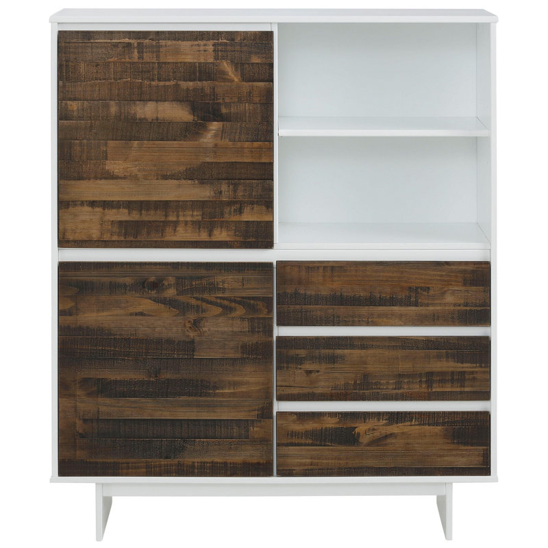 Serci 165cm Sideboard, White Brown