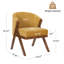 Chaise d'appoint rembourrée avec pieds en bois en forme de Y (ensemble de 2)-679836644