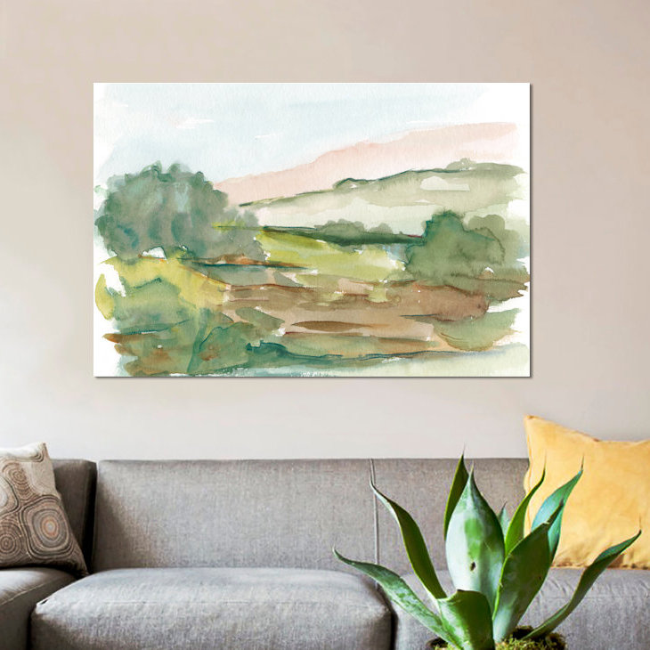 Impressionniste aquarelle IV par Ethan Harper - reproduction d'art sur toile tendue, H 26 po x l 40 po x P 1,5 po