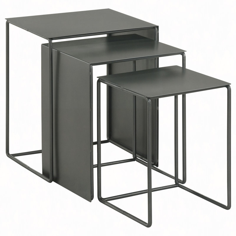 Vestal 3-Piece Rectangular Metal Table Set