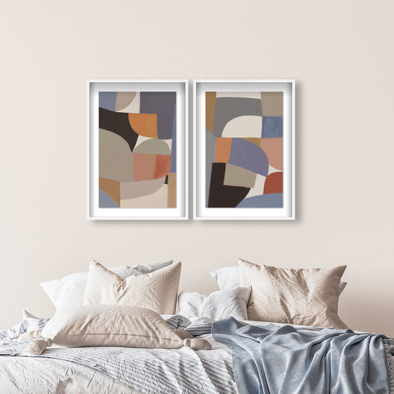 Muted Prelude Set Set by Oliver Gal, 93"H x 63"W, White Shadowbox