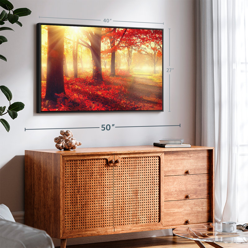 Impression sur toile forêt rouge vif, H 40 po x l 27 po