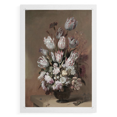 Imprimé floral rétro - impression sur toile seulement - non encadrée