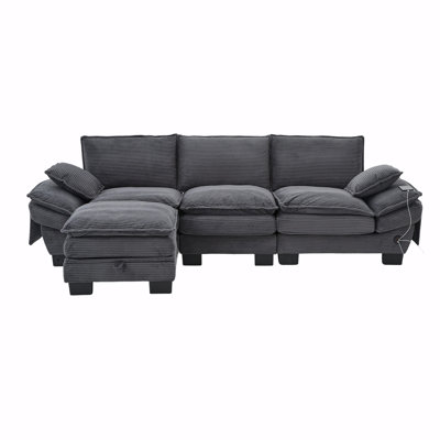 Sectional Cloud Modular Sofa,Deep Seat Sofa, Corduroy Sofa,Comfy Upholstered Furniture For Living Room, Apartment, Studio, Office,Having Multiple Combinations