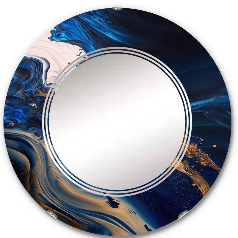 Miroir mural Prenell Ice Paint Splash II - Modern, 24 po x 24 po