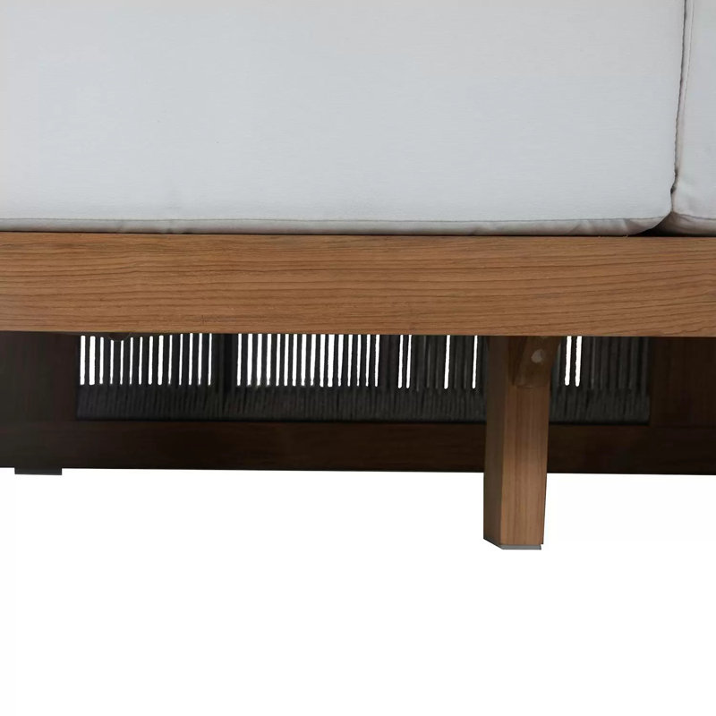 Avalon Teak Rope Outdoor Sofa - Natural, No, Natural White