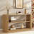 Contemporary Oval Console Table with Ribbed Sides and Two Spacious Open Shelves-788461171
