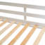 Lit superposé simple en bois avec toit, échelle et glissade, blanc et brun
