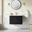 Meuble-lavabo simple mural de 30 po, entièrement lavable, lavabo en céramique nettoyable, tiroirs spacieux, conception étagée, bois massif forgé à haute température +