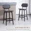 Ensemble de 2 tabourets de bar, hauteur comptoir avec pieds en bois massif
