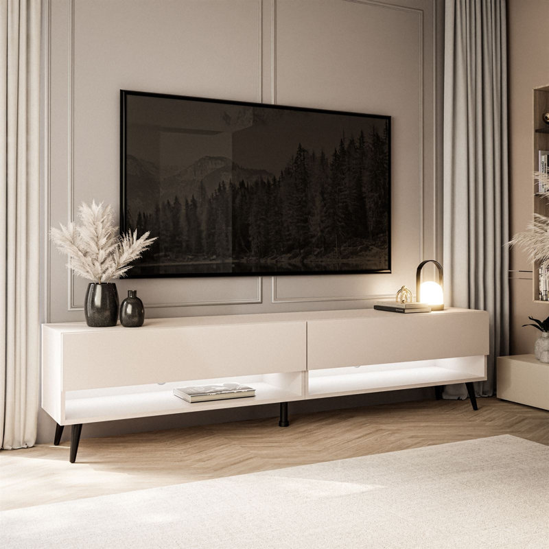 Calante TV Stand cashmire, Cashmere/Black