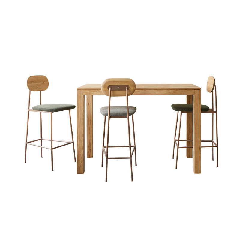 Eden Solid Oak Dining Table, 41.34"H x 59.06"L x 29.53"W