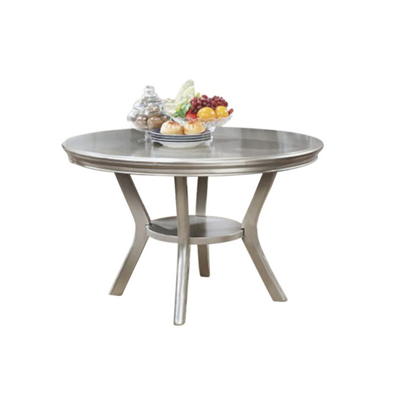 Hyppolite Contemporary Round Dining Table, Champagne