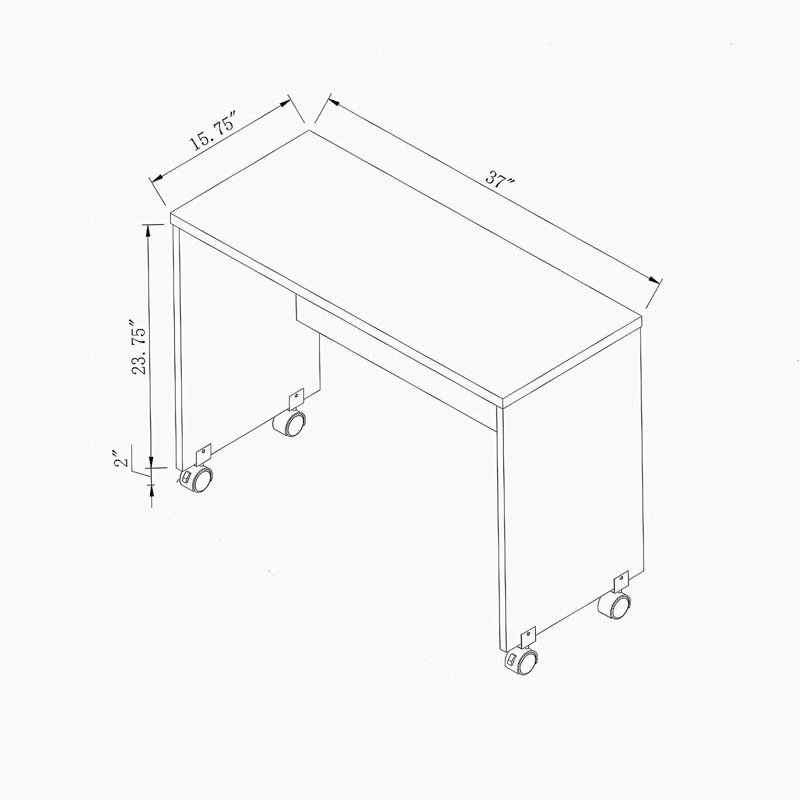 Bureau d'ordinateur en bois, bureau personnel, Gris
