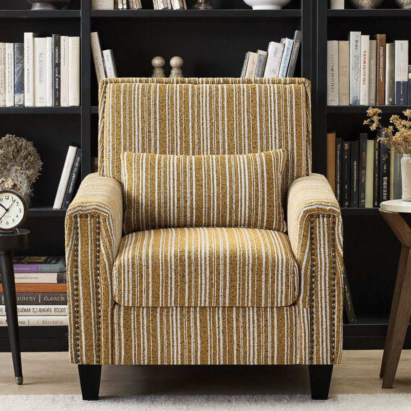 Fauteuil d'appoint rembourré l 32,4 po, Jaune