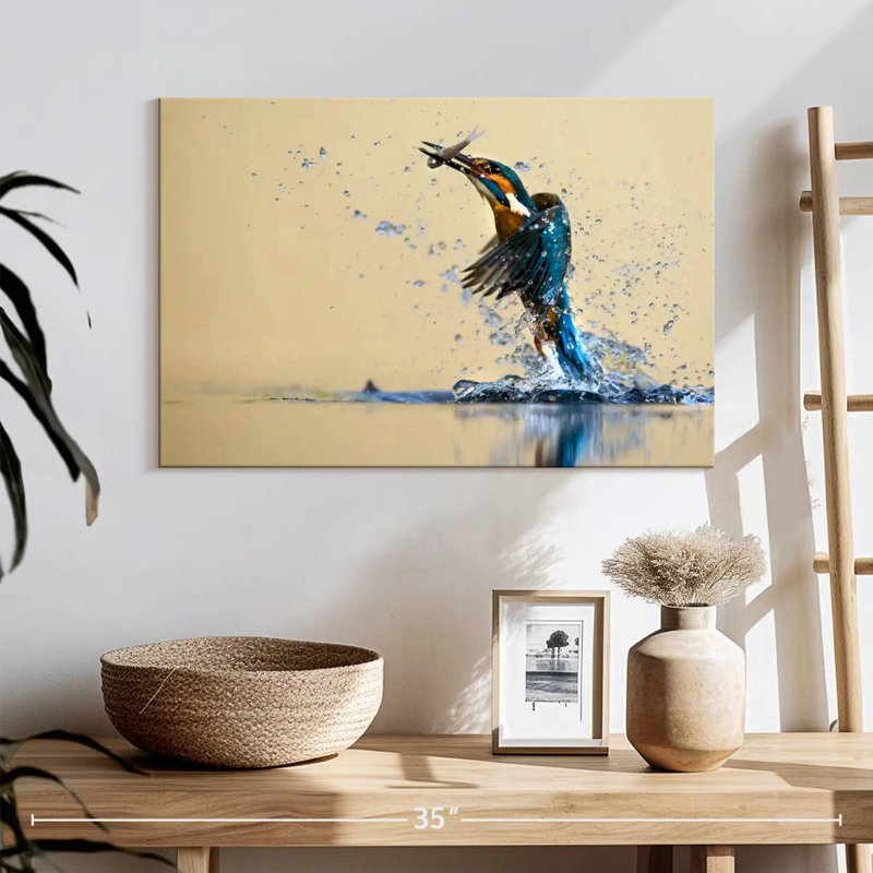 Martin-pêcheur bleu, H 16 po x l 24 po
