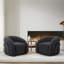 Fauteuil d'appoint pivotant de style moderne entièrement rembourré Aunna-1733021942