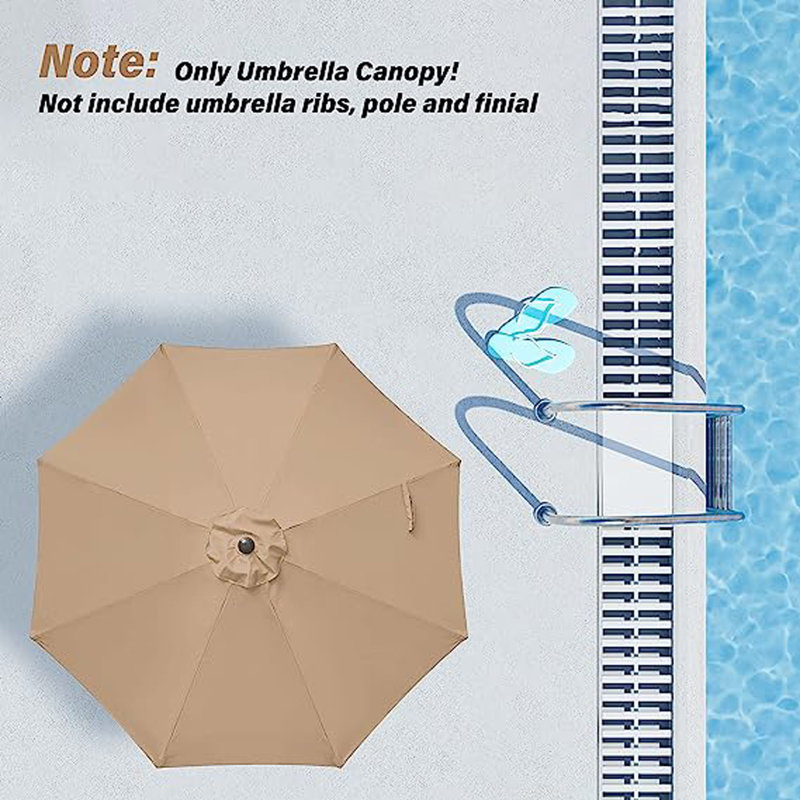 Housse de remplacement pour parasol de patio, Brun clair