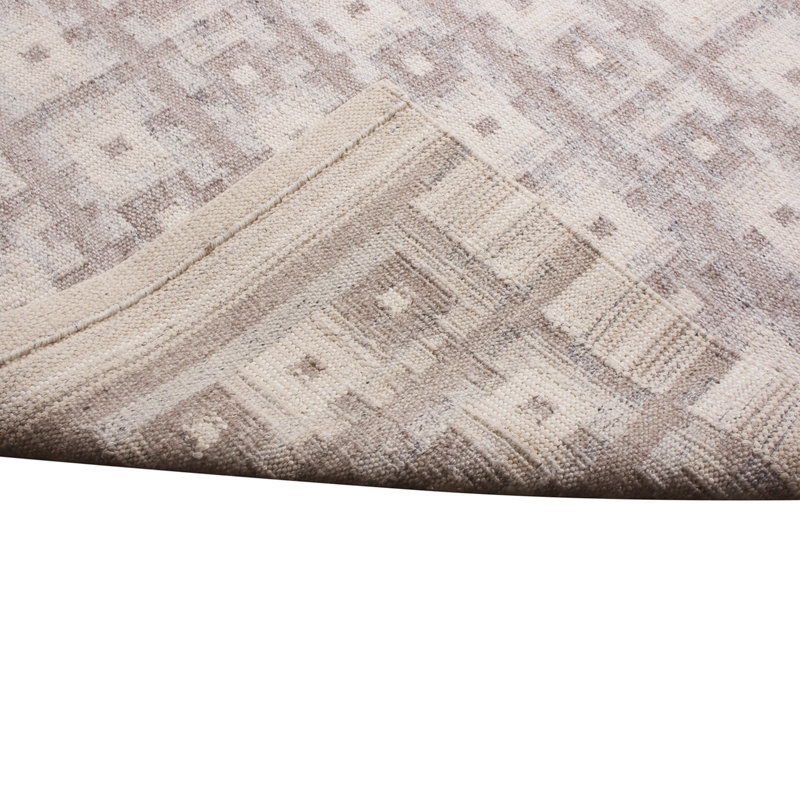 Rug & Kilim’S Scandinavian Inspired Beige-Brown And Blue Kilim Rug, Rectangle 14' x 20'