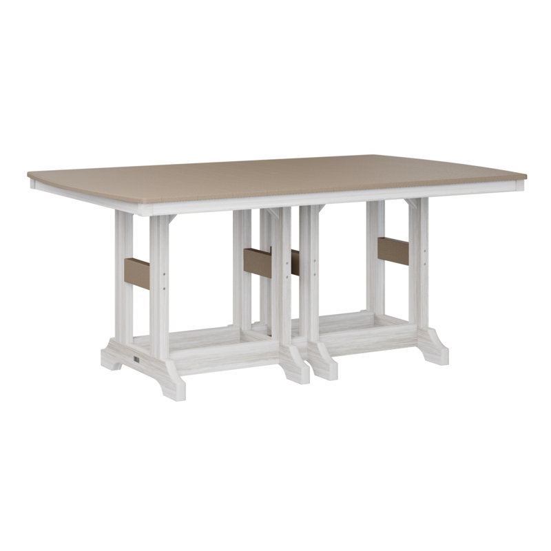 Table de bar rectangulaire Berlin Garden Garden Classic, H 39,5 po x l 72 po x P 44 po, Coquille de mer, Bois vieilli