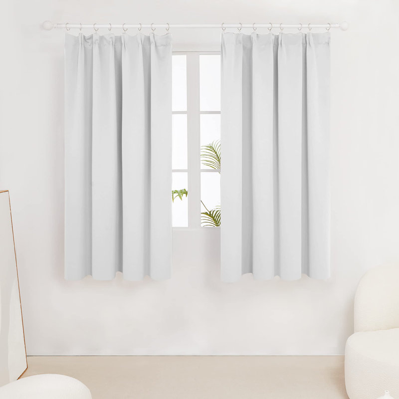 Prajit Blackout Curtain Pair, 46cm Width x 138cm Drop, Grey