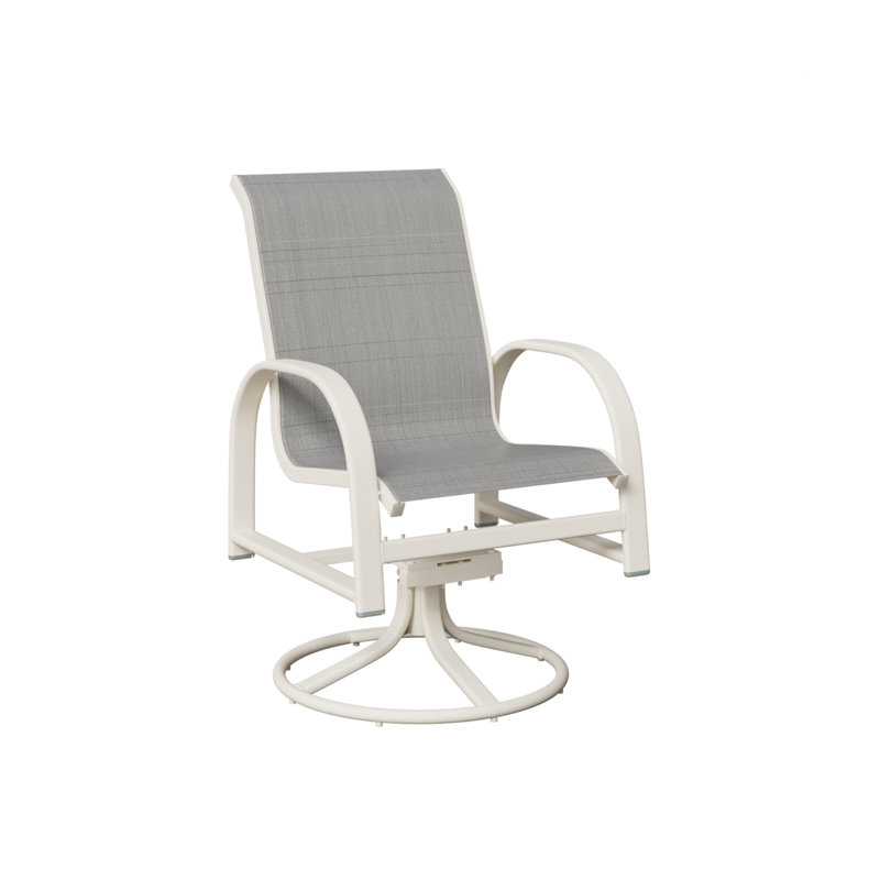 Chaise berçante berçante pivotante Berlin Gardens, Charm platine, Blanc mat