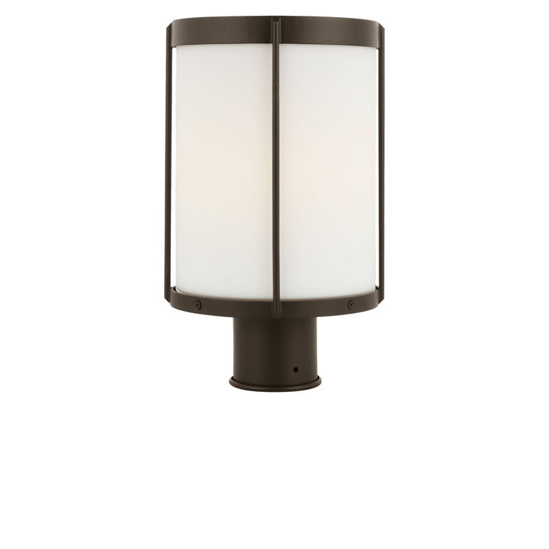 Lanterne de poteau d'extérieur 13 lumières Luning, Bronze Antique, Verre gravé blanc, Non