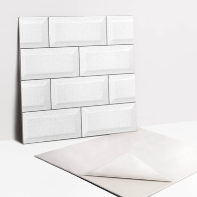 Self Adhesive Vinyl Splashback Wall Tiles Sticker Peel Stick set 9 pieces 30x30 cm Modern bricks
