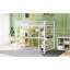 Lit mezzanine double en métal avec escalier de rangement et petite armoire-846200179