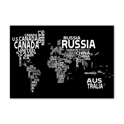 World Map With Subtitles - Wrapped Canvas Print