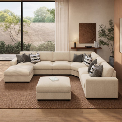 Canapé modulaire moderne en U avec repose-pieds avec rangement