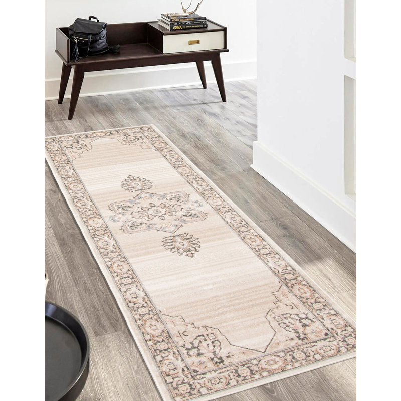 Tapis ivoire Myra, Tapis de couloir 2 pi 8 po x 8 pi 2 po