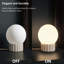 Lampe de table sphérique en verre opale de 6,9 po avec base en résine blanc cassé et support de lampe E12 pour tables de chevet, tables d'appoint de salon, bureaux à domicile, entrées, chambres d'hôtel ou éclairage d'ambiance de café-2078206500
