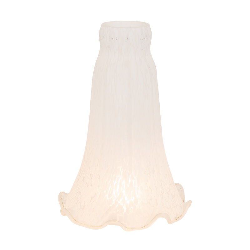 Abat-jour cloche en verre victorien H 6 po en blanc