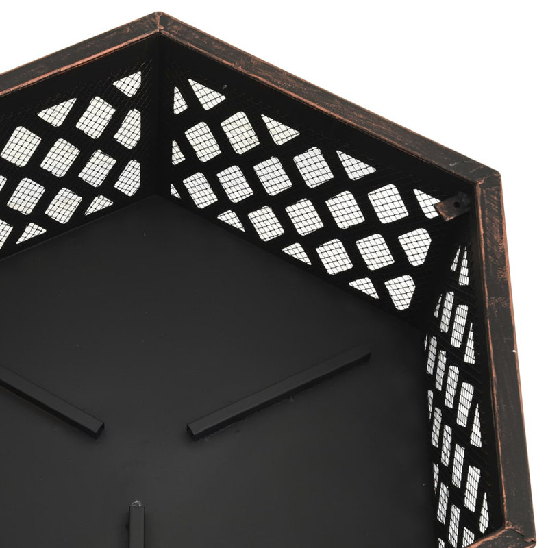 Damalas Rustic Fire Pit with Poker 62x54x56 cm XXL Steel