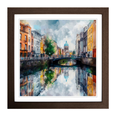 City Of Dublin Impressionism - Framed Print