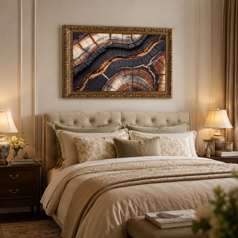 Art mural sur toile Charred Tree Rings, 12"H x 18"W
