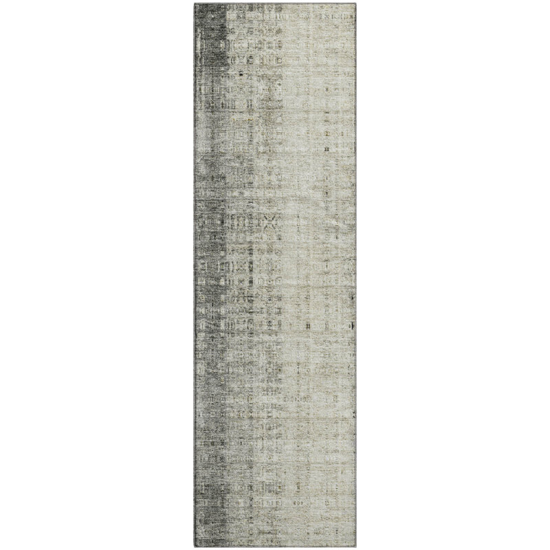 Premium Machine Washable Mayfield AMF2240 Striped Rug, 2'3" x 7'6" Runner, Beige