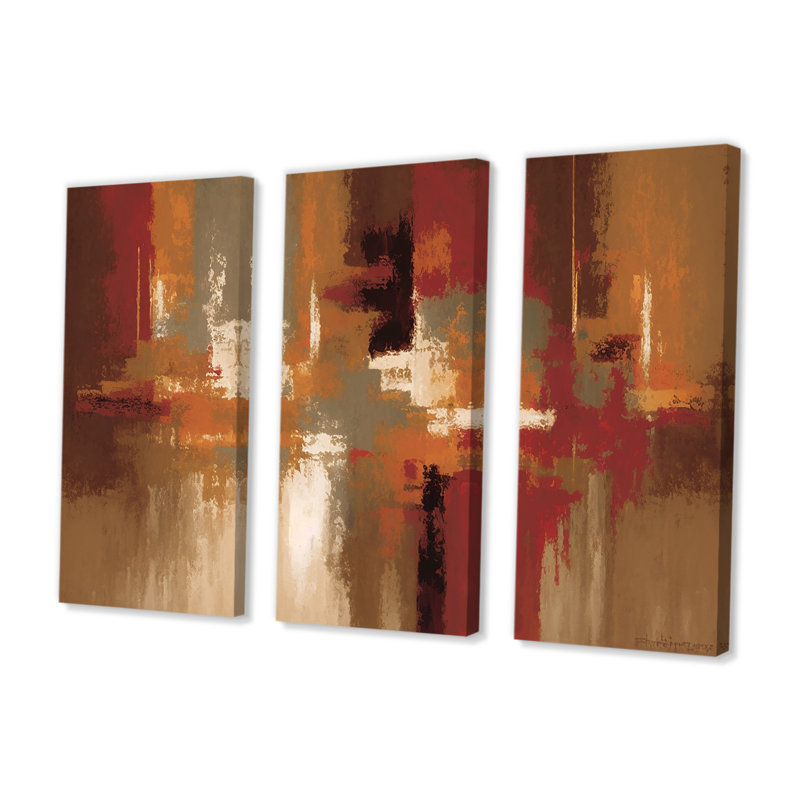 «Chocolate City at Horizon II», reproduction sur toile 3 pièces, H 20 po x l 36 po x P 1 po, Toile tendue