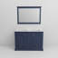 Meuble-lavabo double bleu marine 48 po X P 22 po D, plateau en marbre de culture et Miroir
