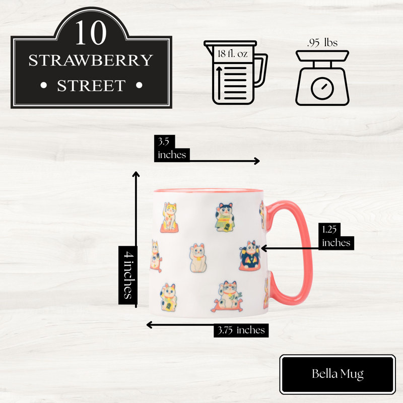 10 Strawberry Street Bella Maneki Neko Mug