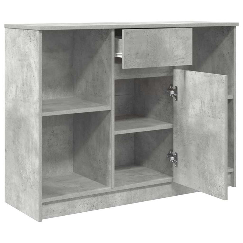 Sideboard With Drawer 101X35x76 Cm Engineered Wood, Concrete Grey