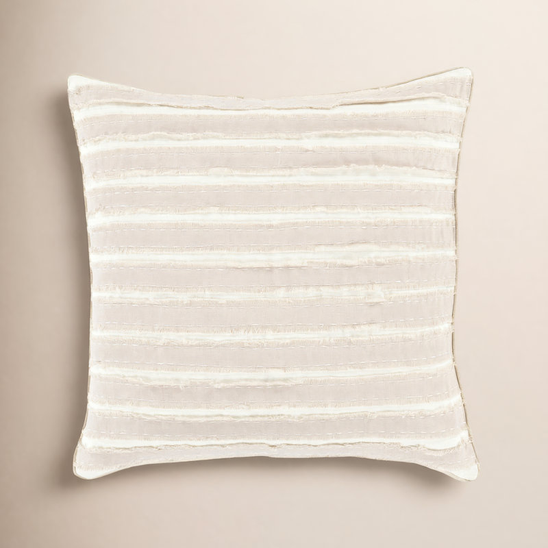 Housse de coussin en lin Lorena, H 20 po x l 20 po x P 4 po, Ivoire, Duvet