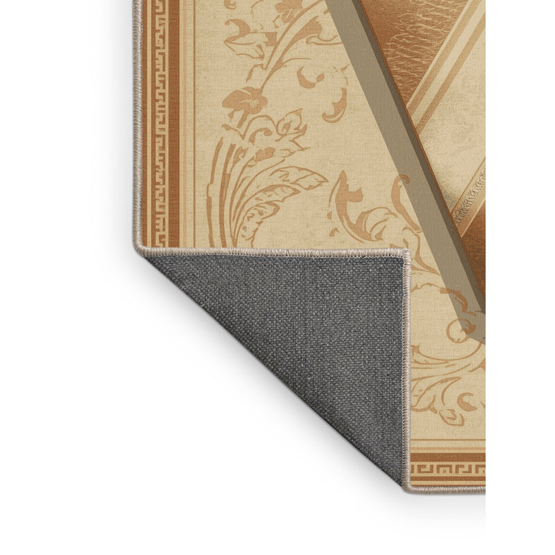 Tapis rayé beige doux et moelleux Dormont, 3 X 5