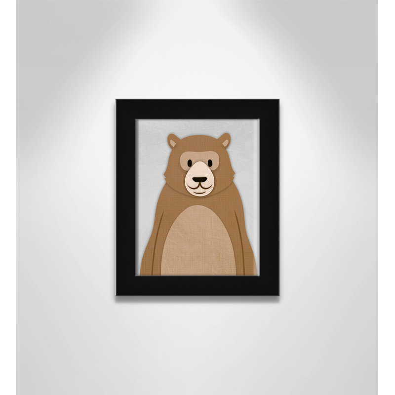 Adhésif décoratif Cheery Bear, H 10 po x l 8 po x P 0,6 po, Encadré plat noir