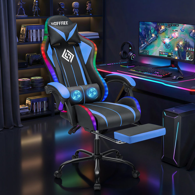 Fauteuil inclinable ergonomique Hoffree, Bleu / Noir