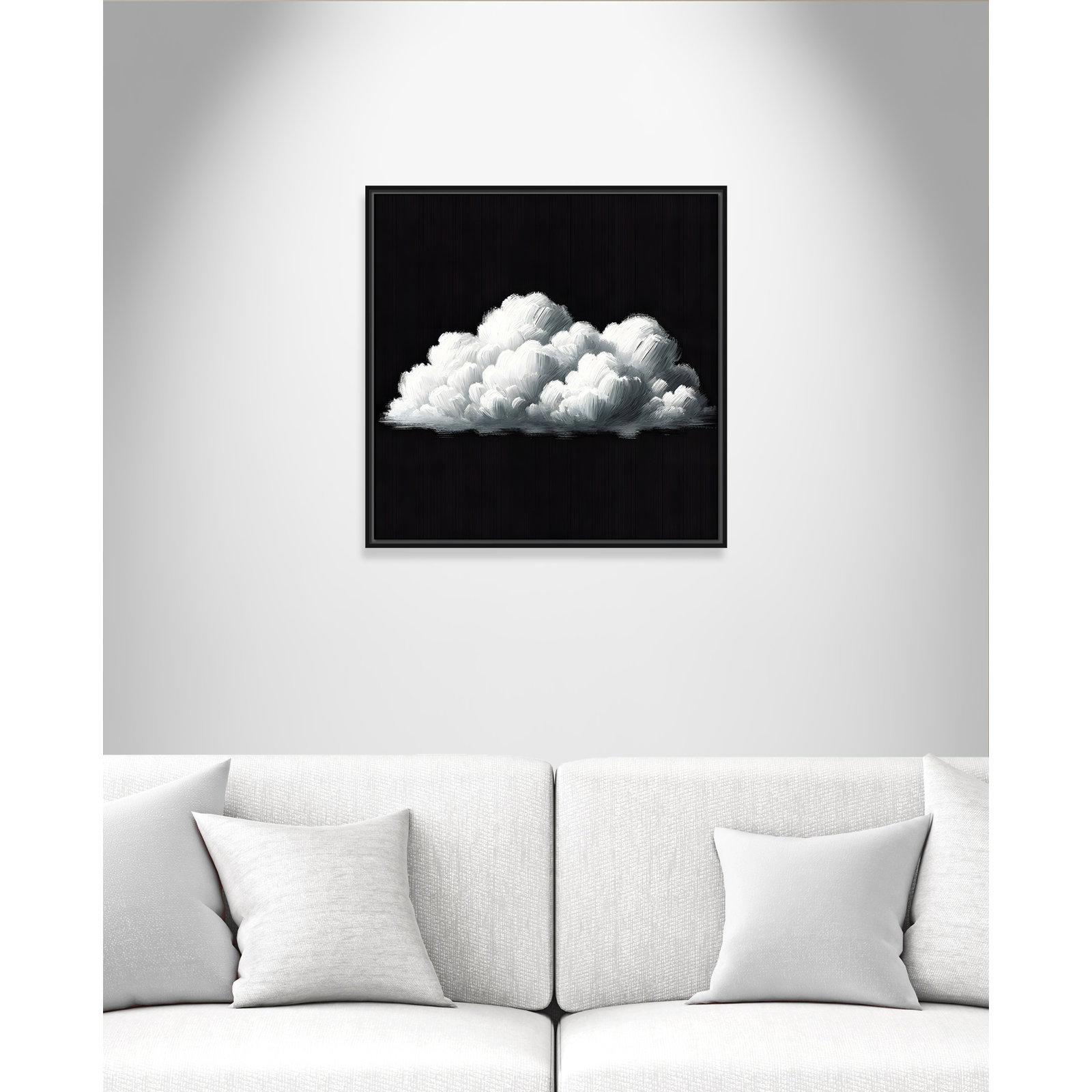 Ottavia "White Clouds" Print, 25.5" H x 25.5" W, Black